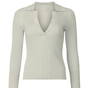 Elegant Ribbed V-Neck Sweater Top